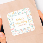 Cute Roligt Kids Confetti Colorful Pastel Birthday Fyrkantigt Klistermärke<br><div class="desc">Gör ditt barns födelsedag så oförglömlig som party med vårt festliga och färgstarka konfetterade inbjudan,  perfekt för att ange tonen för en fullt av roligt och spel. Denna trevliga utformning,  som är förtrollad med lekande konfetti,  lovar att locka gäster och bygga förväntan på det speciella evenemanget.</div>