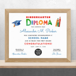 Cute Roligt Kindergarten Colorful Grad Logotyp Dip Poster
