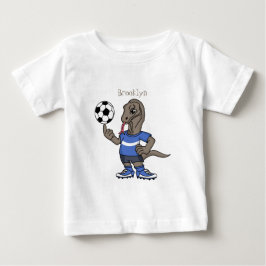 Cute roligt Komodo draon spelar fotboll tecknad T Shirt