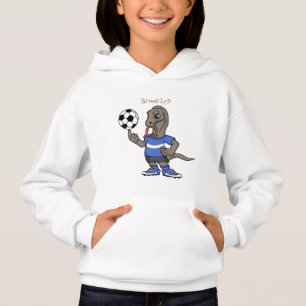 Cute roligt Komodo draon spelar fotboll tecknad T Shirt