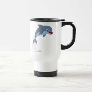 Cute Roligt-Loving Tecknad Dolphin Commuter Mugg