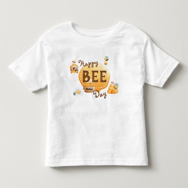 Cute Roligt Lycklig Bee Day Birthday T Shirt (Framsida)