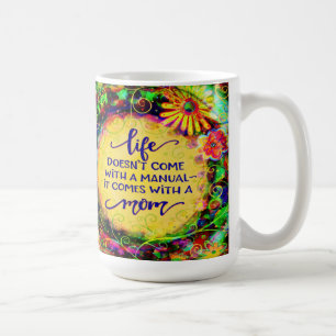 Cute Roligt Mamma, My Life Manual Inspirief Kaffemugg