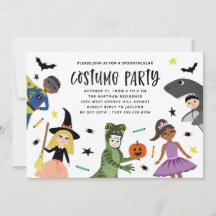 Cute Roligt Modern Halloween Costume Party-inbjuda
