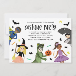 Cute Roligt Modern Halloween Costume Party-inbjuda Inbjudningar