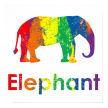 Cute, Roligt och färglös Abstrakt Rainbow Elephant