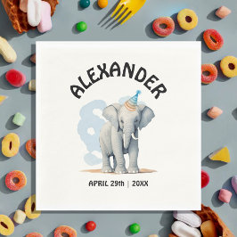 Cute Roligt Pastel Baby blue Vild Elephant Waterco Pappersservett