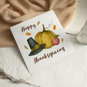 Cute Roligt Pilgrim Pumpkin Happy thanksgiving-kor