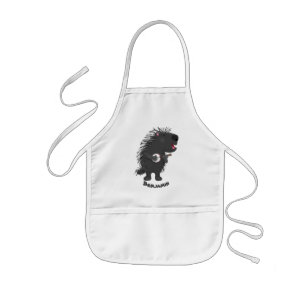 Cute roligt porcupine spelar banjo tecknad barnförkläde