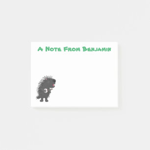 Cute roligt porcupine spelar banjo tecknad post-it block