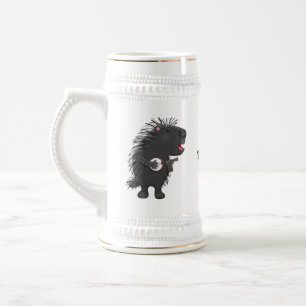 Cute roligt porcupine spelar banjo tecknad sejdel
