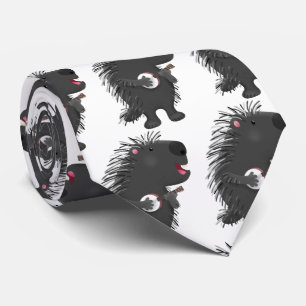 Cute roligt porcupine spelar banjo tecknad slips
