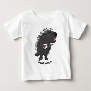 Cute roligt porcupine spelar banjo tecknad t shirt