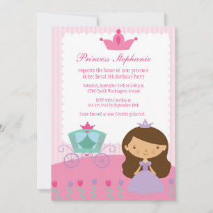 Cute roligt prinsessans födelsedagsfest inbjudan