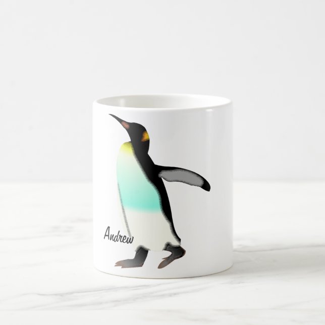 Cute Roligt Proud Emperor Penguin Personlig Kaffemugg (Center)