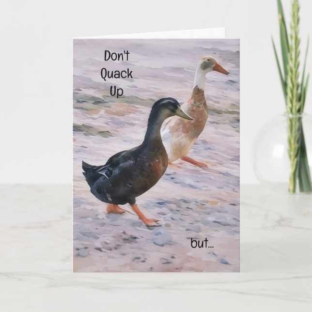 Cute Roligt Pun Walking Minnet Birthday Anka Card Kort (Framsida)
