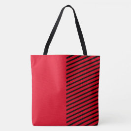 Cute Roligt Red och Black med Rand Tygkasse