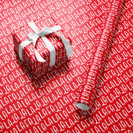 Cute roligt Red white falala jul helgdag Presentpapper