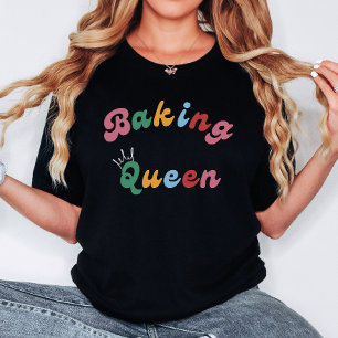 Cute Roligt Retro Baking Queen Royal Women T Shirt
