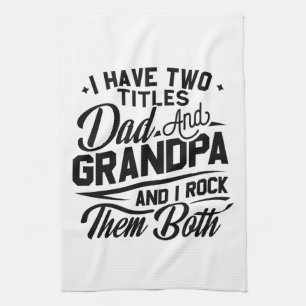 Cute Roligt Retro Typography Pappa Grandpa Gift Kökshandduk