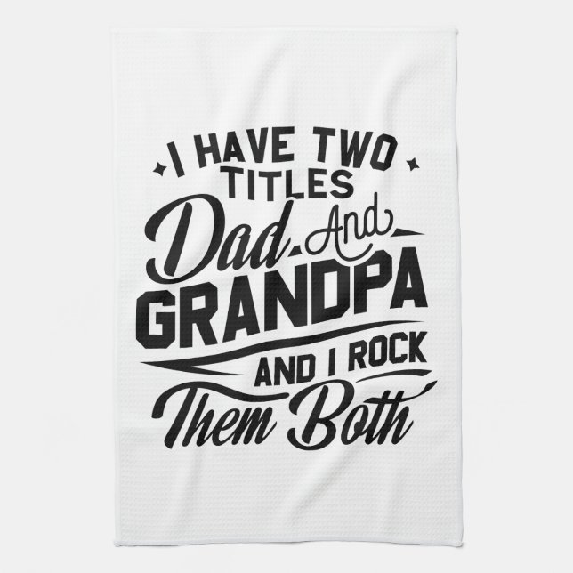 Cute Roligt Retro Typography Pappa Grandpa Gift Kökshandduk (Vertikal)