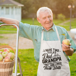 Cute Roligt Retro Typography Pappa Grandpa Gift Långt Förkläde