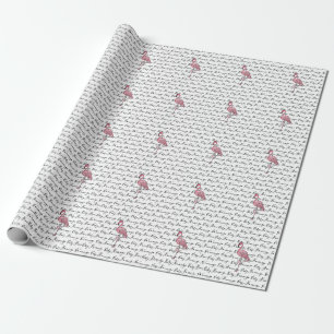 Cute roligt rosa retro flamingo presentpapper