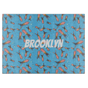 Cute roligt rosa Squid tecknad mönster