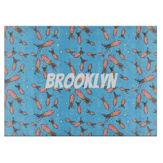 Cute roligt rosa Squid tecknad mönster (Framsidan)