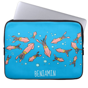 Cute roligt rosa Squid tecknad mönster Laptop Fodral