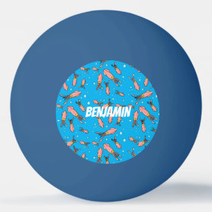 Cute roligt rosa Squid tecknad mönster Pingisboll