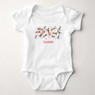 Cute roligt rosa Squid tecknad mönster T Shirt