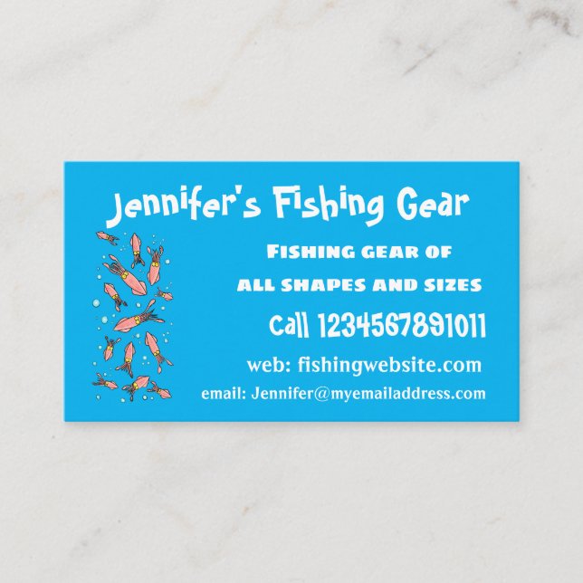 Cute roligt rosa Squid tecknad mönster Visitkort (Framsida)