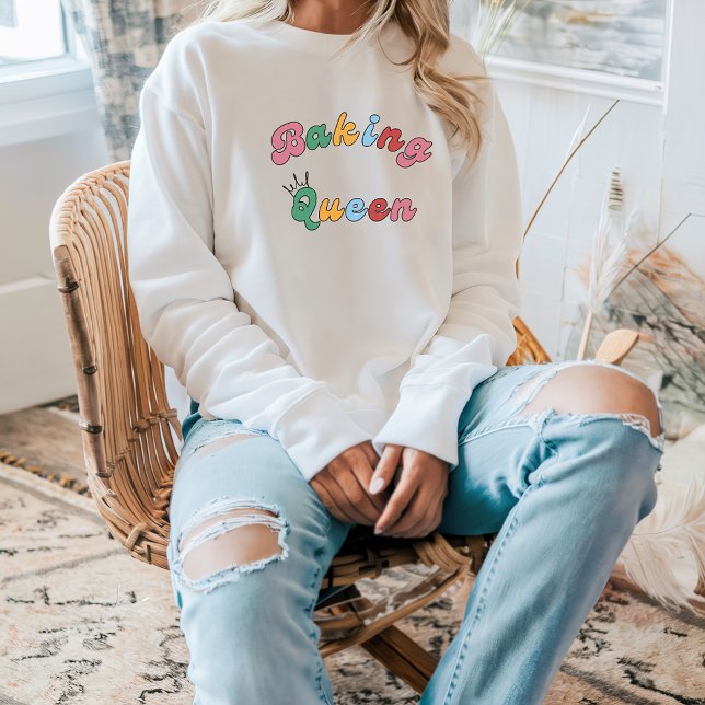 Cute Roligt Simple Retro Baking Queen Krona Womens T Shirt (Skapare uppladdad)