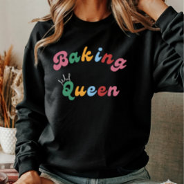 Cute Roligt Simple Retro Baking Queen Royal Womens T Shirt