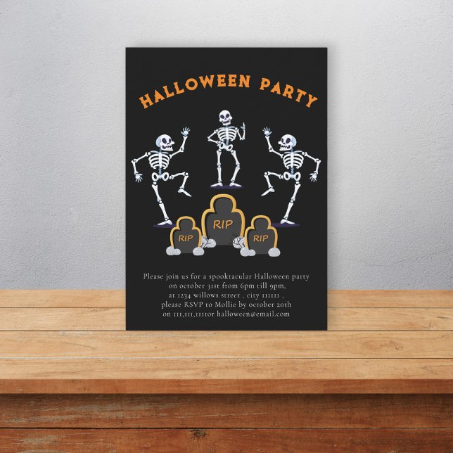 Cute roligt skellington halloween inbjudningar (Skapare uppladdad)