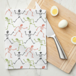 Cute Roligt Skull Skeleton Halloween Kitchen Towel Kökshandduk