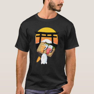 Cute Roligt Sleeping Sushi För manar kvinnor japan T Shirt