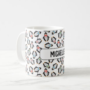Cute Roligt Snö jul Penguins Kids Mugg