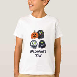 Cute Roligt Spooky Halloween Black Monster Crew T Shirt