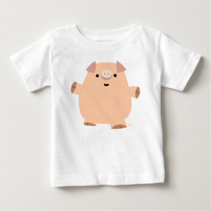Cute Roligt Tecknad Gris Baby T-shirt