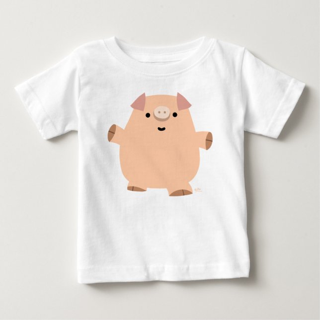 Cute Roligt Tecknad Gris Baby T-shirt (Framsida)