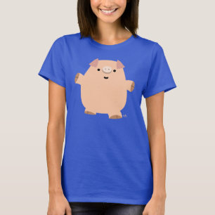 Cute Roligt Tecknad Gris Kvinnor T-shirt