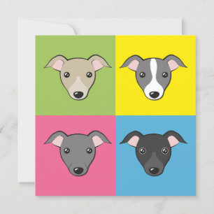 Cute Roligt Tecknad italiensk greyhounds Colorful