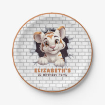 Cute Roligt Tiger Unge Peekout Orange Brown Party