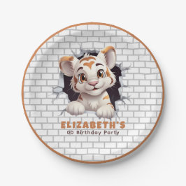 Cute Roligt Tiger Unge Peekout Orange Brown Party