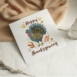 Cute Roligt Turkey Happy thanksgiving card