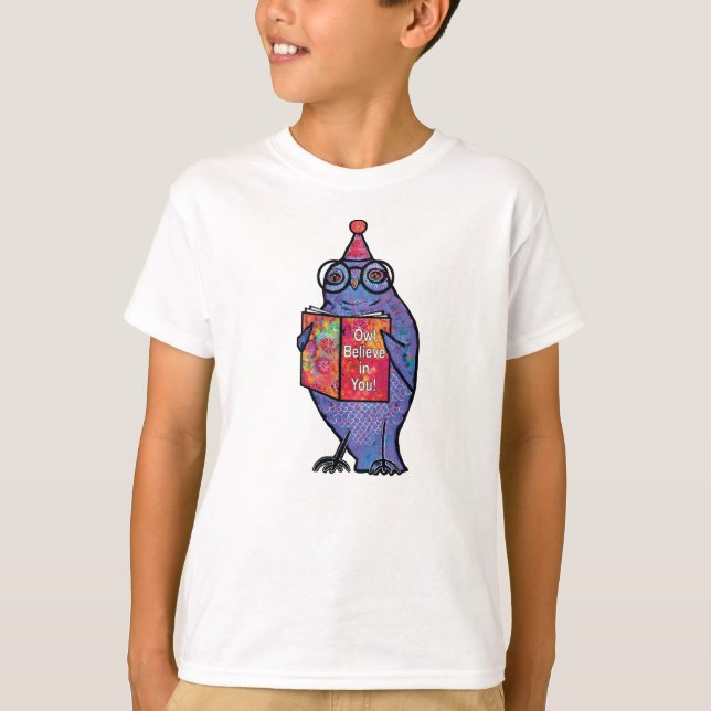 Cute, Roligt Uggla tror på din fågelmask T Shirt (Framsida)