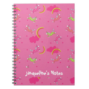 Cute Roligt Unicorns regnbåge rosa tecknad mönst Anteckningsbok Med Spiral