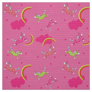 Cute Roligt Unicorns regnbåge rosa tecknad mönst Tyg